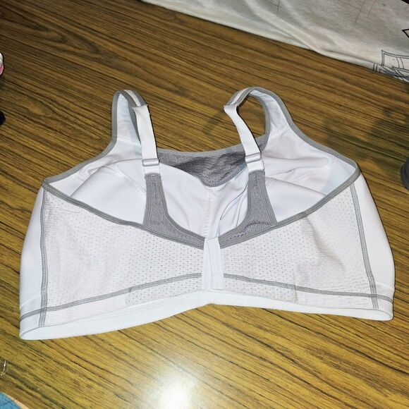 GLAMORISE SPORT Sz 50G NWOT Plus Size MagicLift White Gray Sports Bra Wireless - Picture 5 of 12